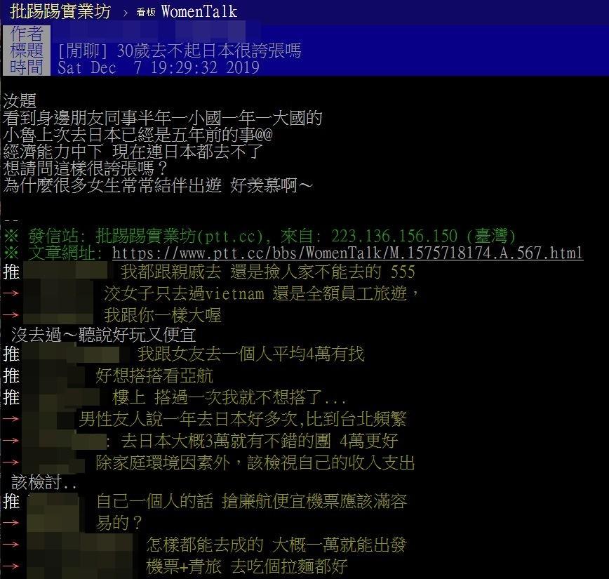 身邊妹子一直出國！30歲OL嘆「連日本都去不了」　網正反戰：30K狂飛怎辦到