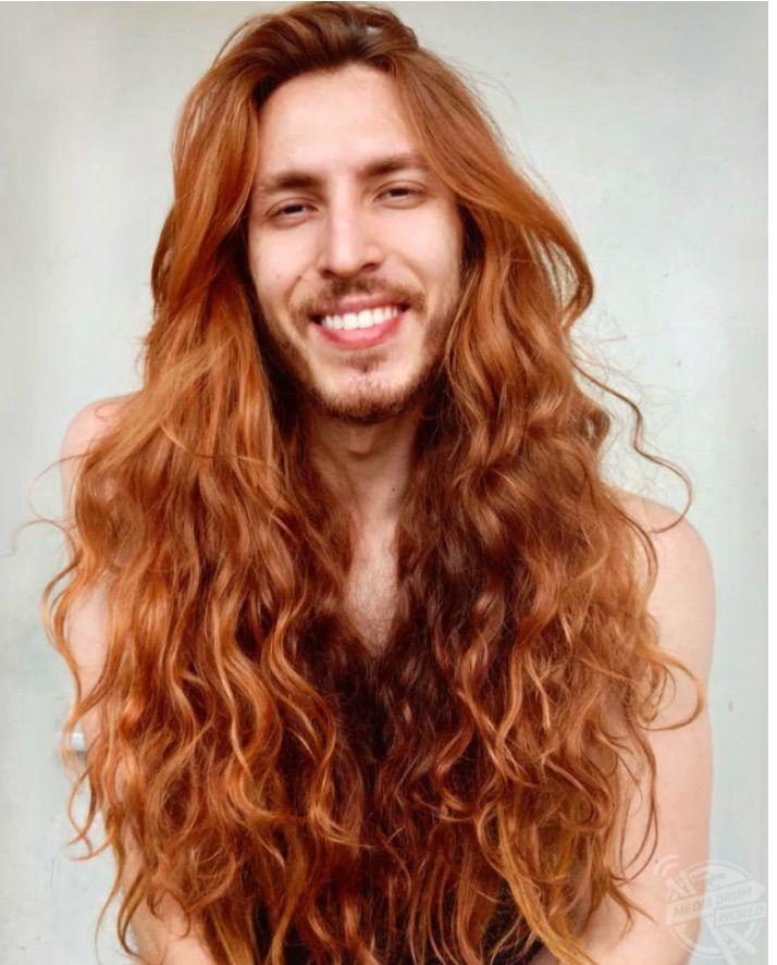 超美波浪红色长发!